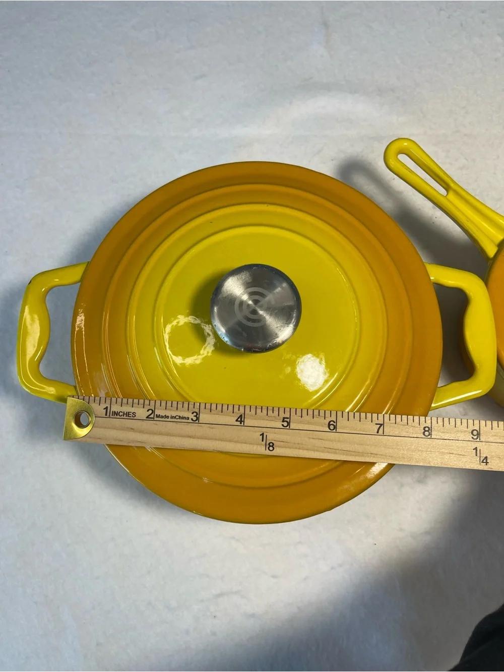 Cook’s Essentials Yellow Orange Enameled Cast Iron Mini Dutch Oven & Saucepan